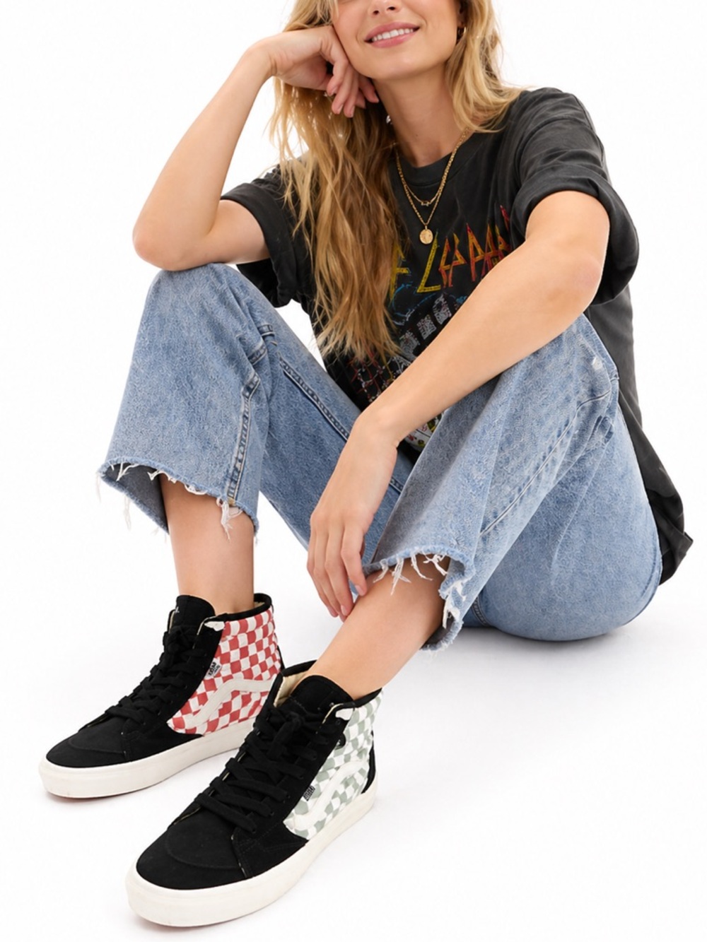 Vans The Lizzie Black Multi-Color Checkerboard Woman's 8 Men's 6.5 NWOT